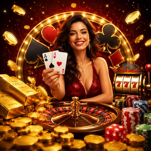Estúdio de cassino ao vivo com mesas e luzes âmbar